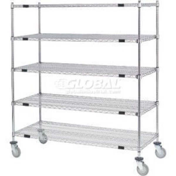 Global Equipment Nexel    Open Sided Wire Stock Picker Truck 5 Wire Shelves 800 Lb. Cap. 558802A